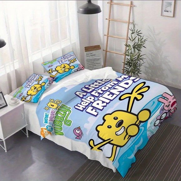 3pcs Nick Jr Duvet Cover Set - Bedding Covers Suitable for Bedroom Decor and RV Bedding Halloween Christmas Gift 1 * Quilt Cover + 1/2 * Pillowcases