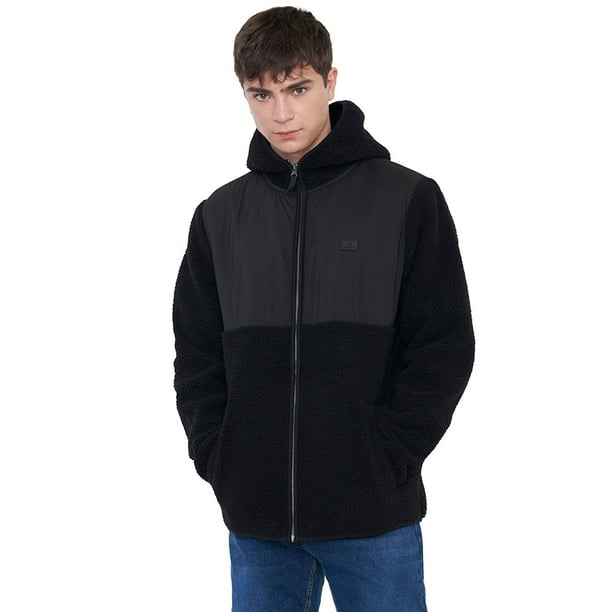 Casaca Hombre Sherpa Hoodie Negro Corona