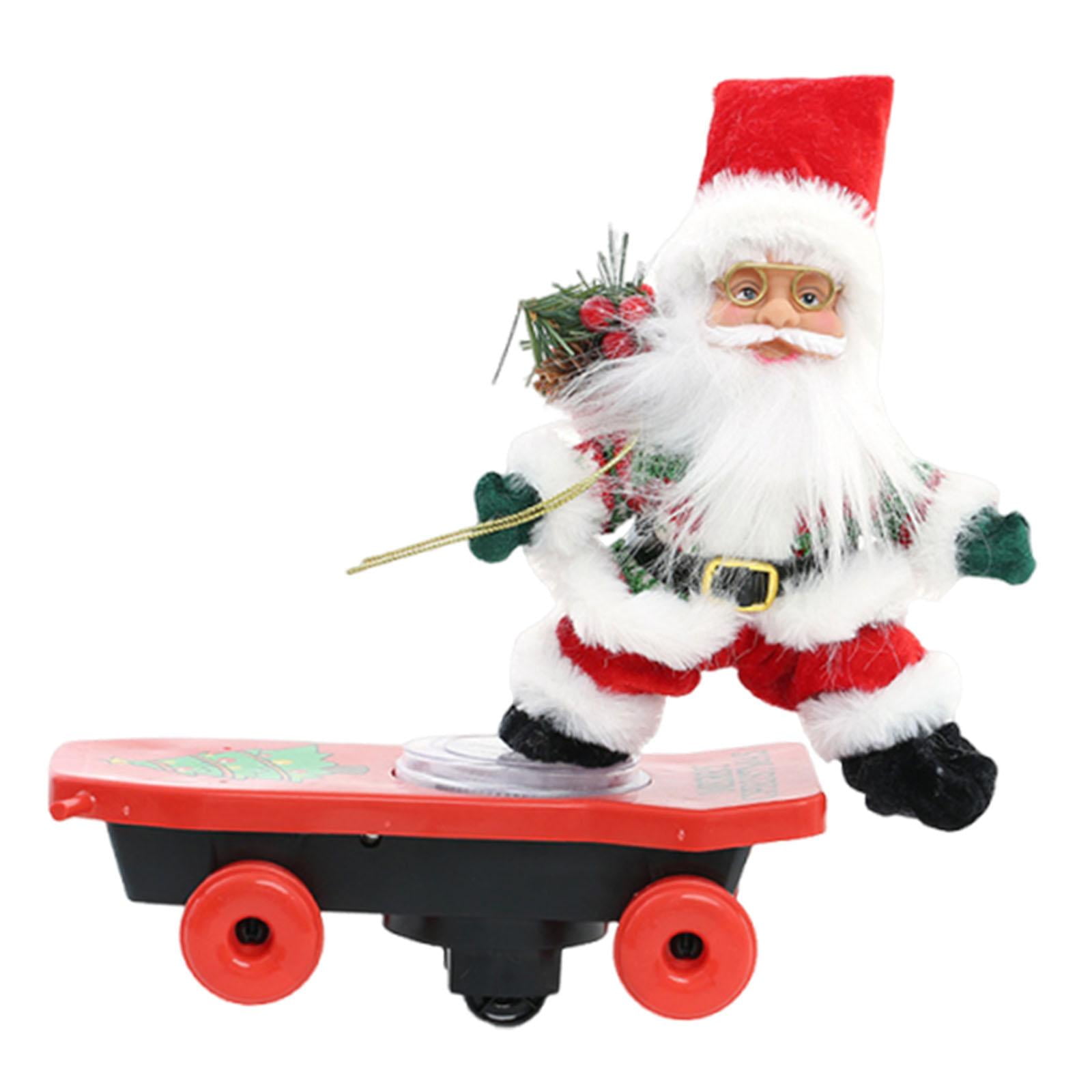 Magideal - Muñeco Eléctrico De Juguete Navideño Con Forma De Patinador, Ideal Como Regalo Para Niños. Incluye Canciones Y Es Versátil. Fácil De Instalar. Adorno Papá Noel