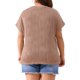 thumbnail image 3 of Agnes Orinda Blusas Casuales de Manga Corta con Cuello Redondo Texturizado para Mujer de Talla Grande 1X Marrón, 3 of 6