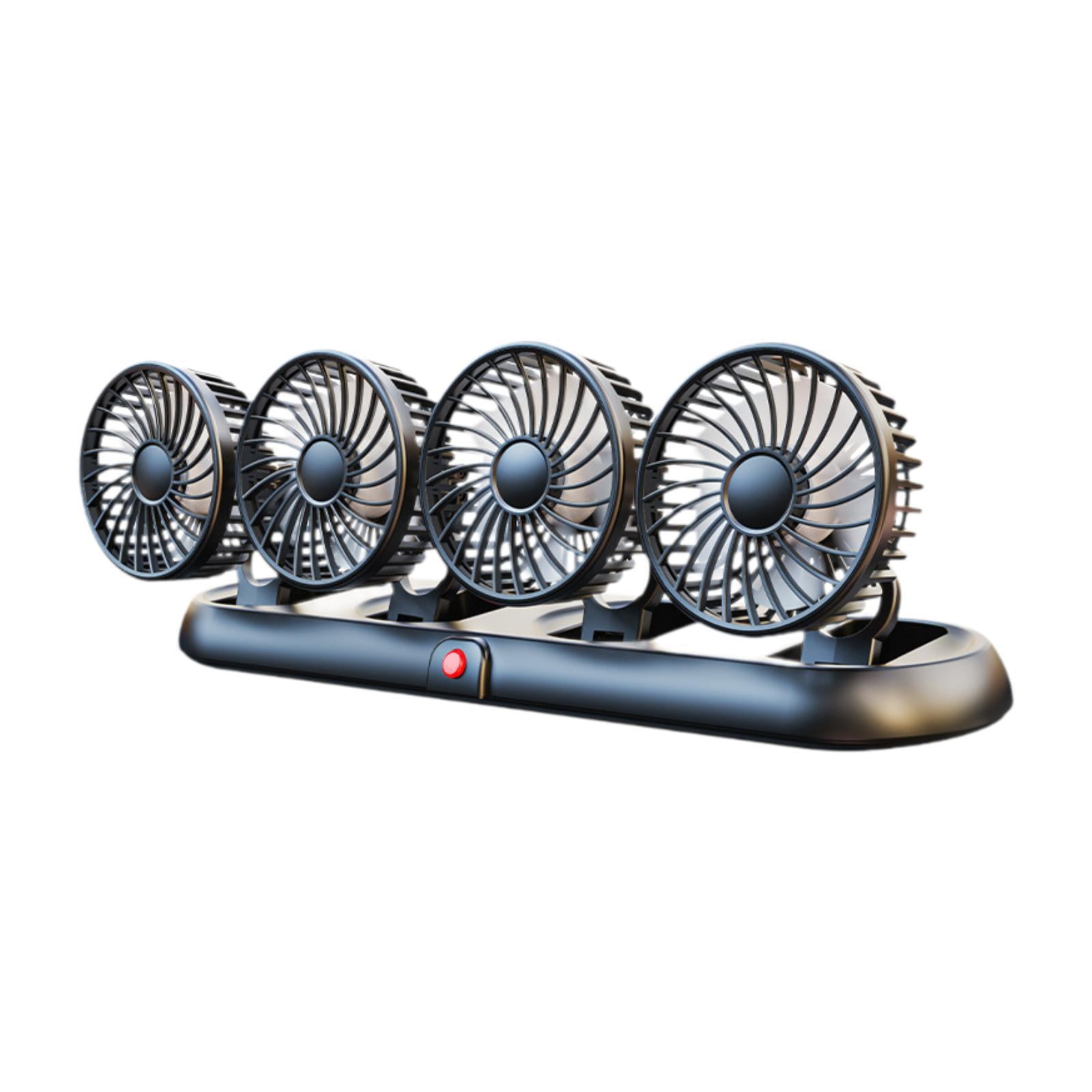Bothyi - Ventilador De Consola De Coche De 5 V Usb Con 4 Cabezales Y Rotación De 360° Para Salpicadero Versátil