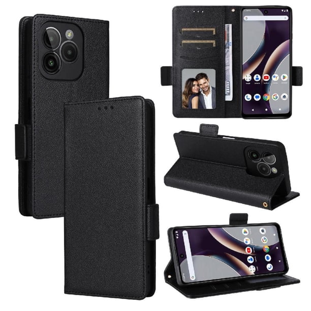 Funda Cartera para BLU G54 Tapa Flip con Ranuras y Soporte Negro