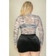 thumbnail image 2 of Saronite Body Sexy de Manga Larga sin Costuras con Encaje Transparente y Estampado de Cebra, Color Negro (para Mujer), 2 of 3