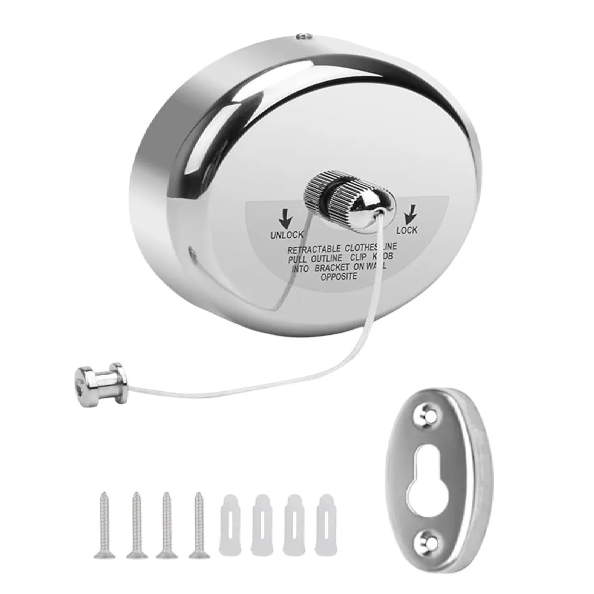 Eoland - Tendederos Ropa Colgador Extensible Pared Retractil Exterior Plateado