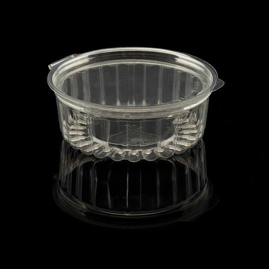 Genérica - Pote Contenedor Tapa Plana Bisagra 8oz Pack 50 Unidades Transparente