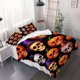 thumbnail image 1 of 3pcs Spooky Skull And Pumpkin Duvet Cover Set - Bed Set with Printed Patterns Includes Duvet Cover And Pillowcases - Suitable for Bedrooms, 1 of 1