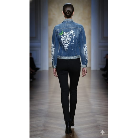 Chaqueta mezclilla Arte Floral