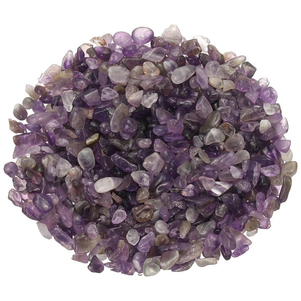 Uxcell Chips de Cristal Piedra 0.44 Lb Fluorita Grava de Acuario Rocas Amatista Púrpura 5-14 mm Destinado para Pecera