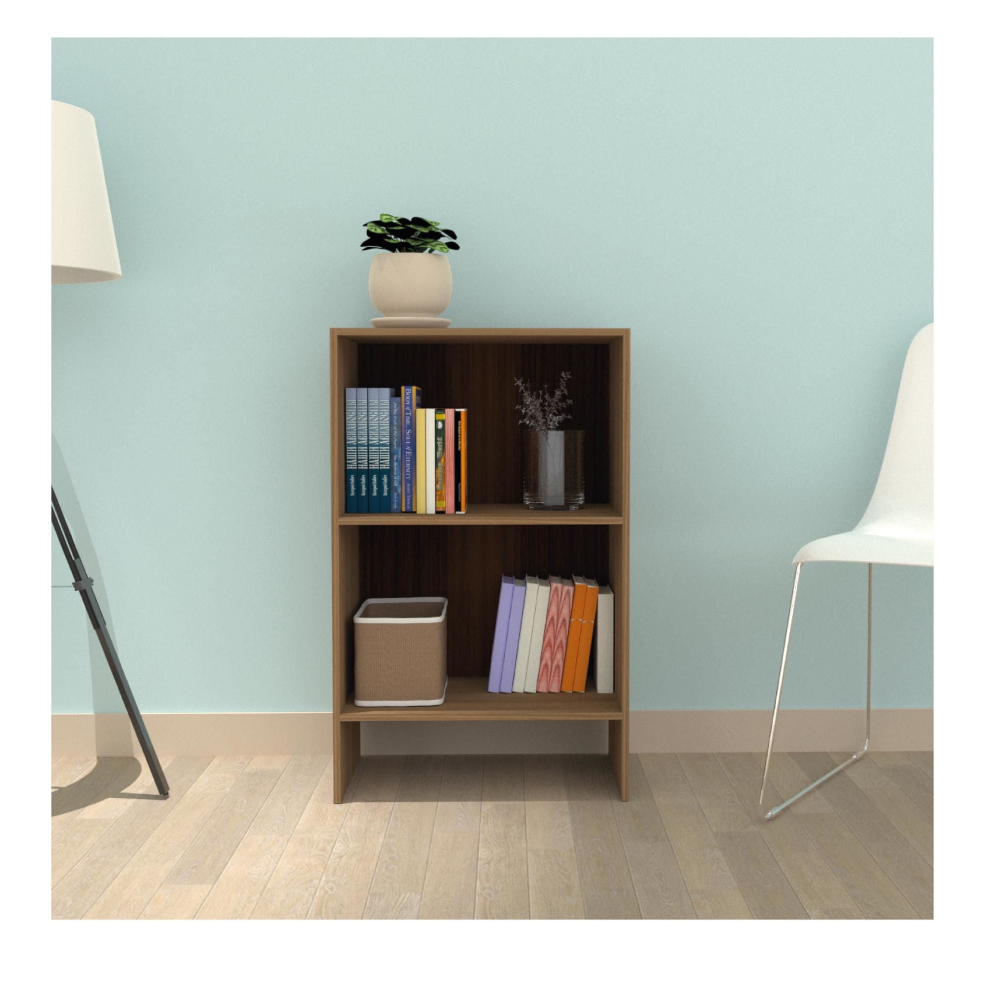 Stanford - Librero 2 Repisas 80x50 Cm Nogal Africano