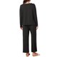thumbnail image 3 of INSPIRE CHIC Conjunto de Pijama para Mujer Camiseta de Manga Larga con Cuello Redondo Pantalones de Pierna Ancha Conjunto de 2 Piezas Loungewear L Negro, 3 of 6