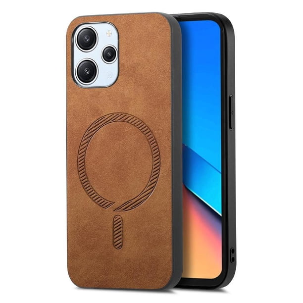 Magnetic Slim Case for Xiaomi Redmi 12 with Camera Guard & Anti-Scratch Back Brown