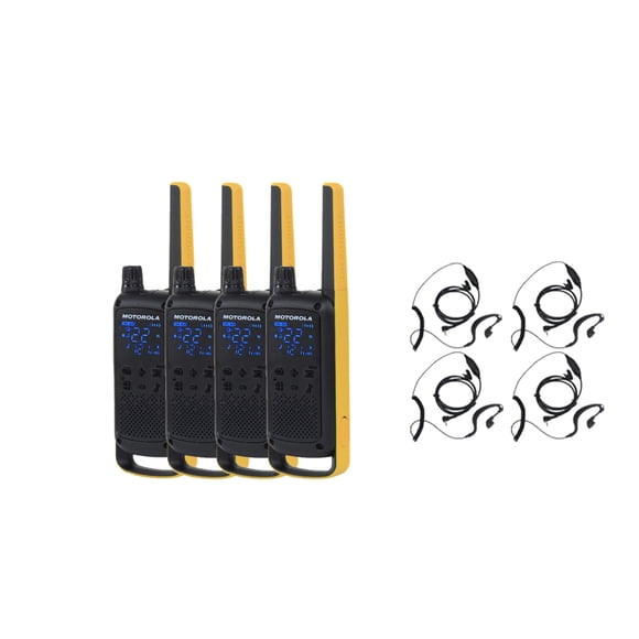 Radio bidireccional Motorola Talkabout T470, paquete de 4 con acceso.