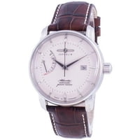 Reloj Zeppelin De Pulsera Automático Con Correa De Cuero Atlantik De 20 Mm Para Hombre, Blanco, (8462-5 84625)