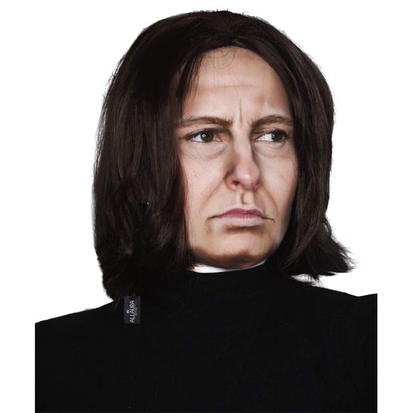 Disfraz largo para hombre Wig ALLAURA Severus Snape, color negro