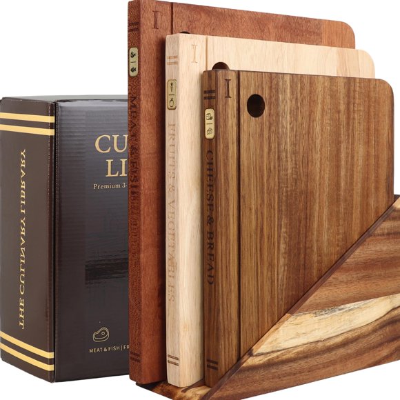 Set de 3 Tablas de Cortar con Soporte en Forma de Libro NKDFRI