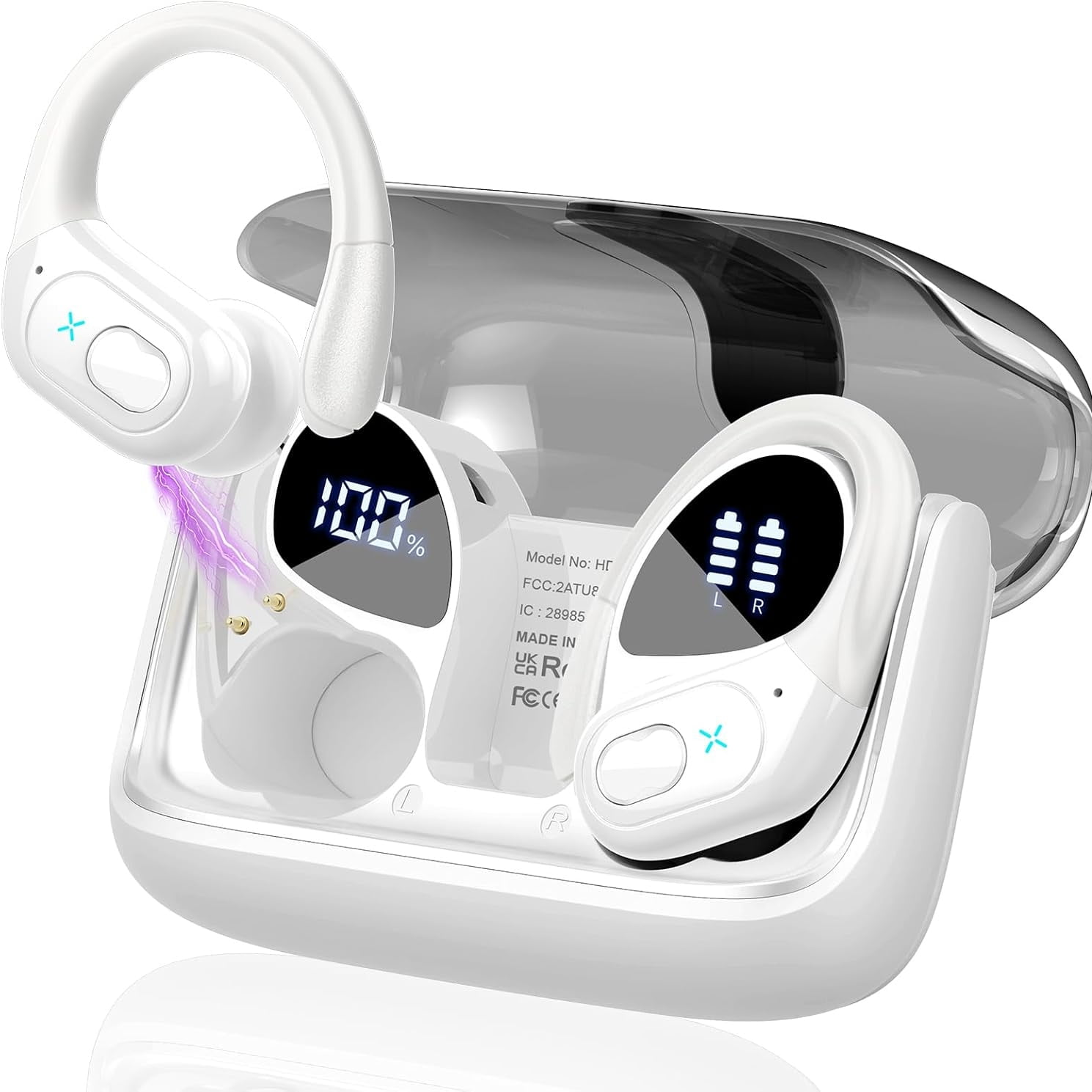 Aaronmei Auriculares Inalámbricos Bluetooth 5.4 Blanco