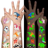 Tatuajes Temporales Awinmay Luminous Para Niños, 310 Unidades Con Estilos Mixtos