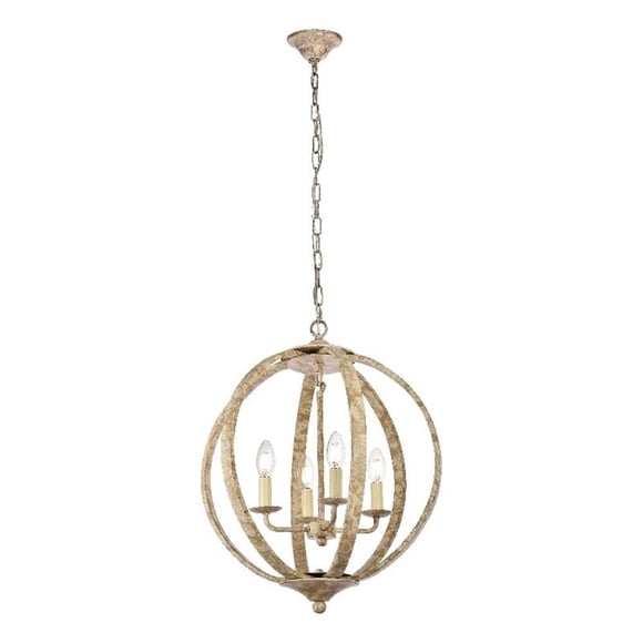 Lámpara Colgante Elegant Lighting Marlow de 4 Luces Acabado Envejecido
