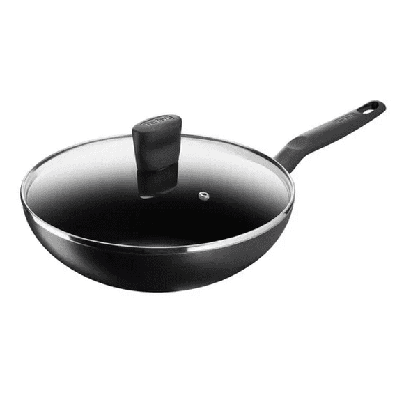 Wok de 28 cm con tapa, Super Cook, color negro
