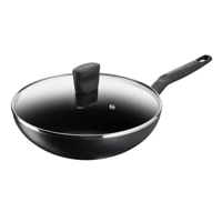 Genérico - Wok De 28 Cm Con Tapa, Super Cook, Color Negro