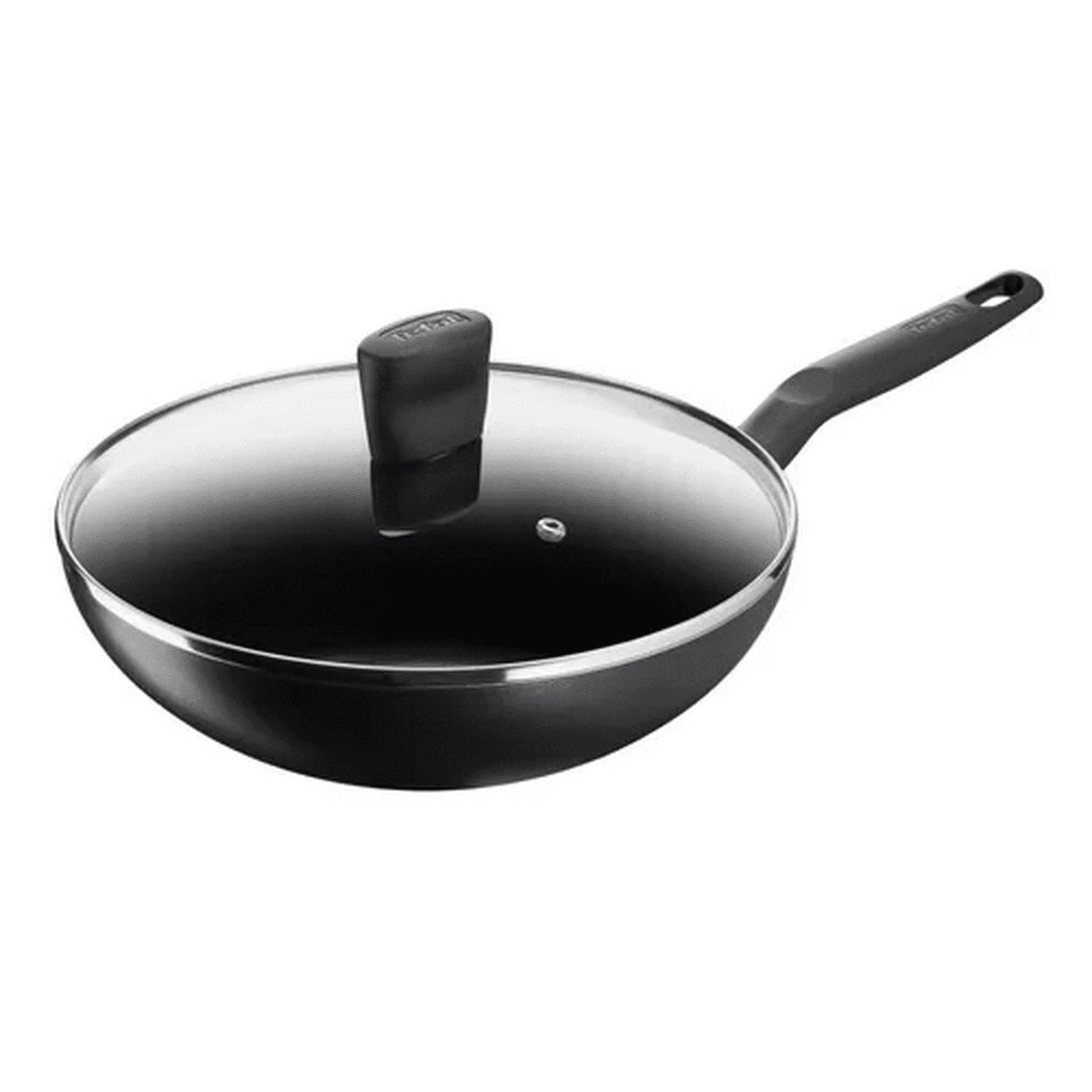 Genérico - Wok De 28 Cm Con Tapa, Super Cook, Color Negro
