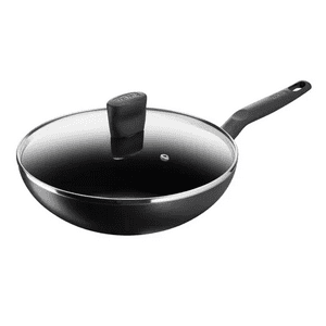 Genérico - Wok De 28 Cm Con Tapa, Super Cook, Color Negro