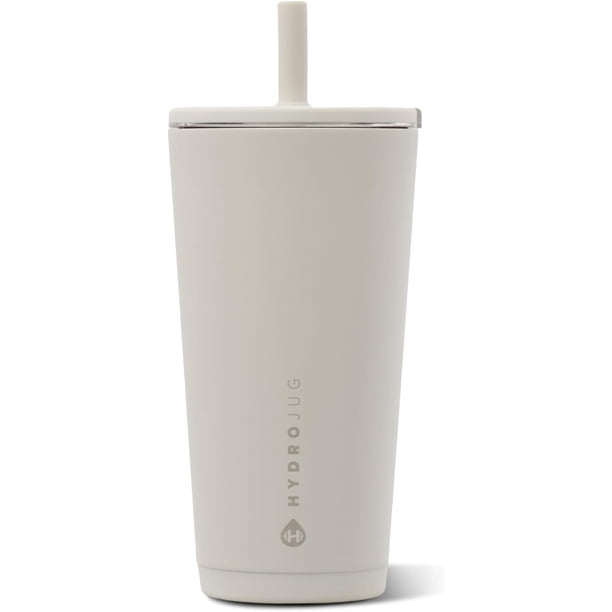 HydroJug Everyday Tumbler de 20 oz, vaso con bombilla y revestimiento cerámico, color lino