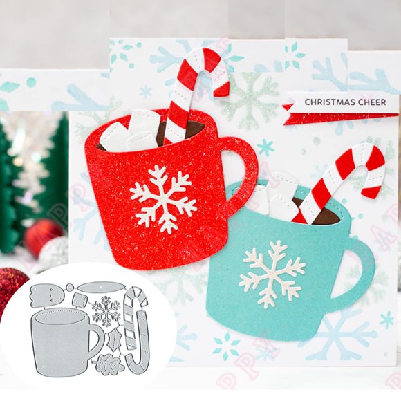 Troqueles de metal Copa de Copo de Nieve Sznilindm 12 × 10 cm