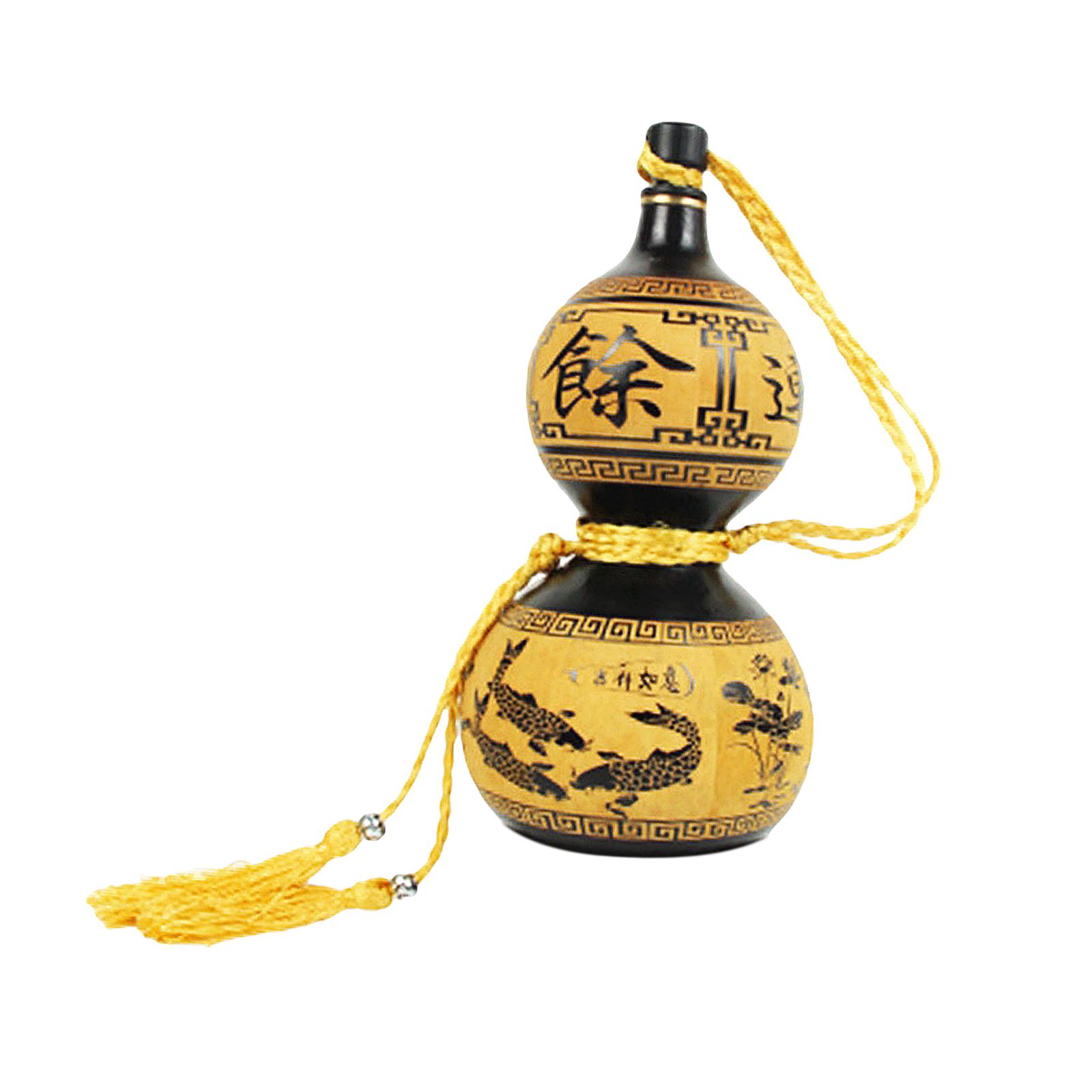 Bothyi - Botella De Agua De Calabaza Hervidor De Bebidas Tradicional Para La Decoración De La Sala De Estar Del Hogar Amarillo Negro Pequeño