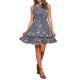 thumbnail image 1 of INSPIRE CHIC Vestidos de Chifón para Mujer Fruncido Chic Floral Sin Mangas A-Line Mini Vestido S Gris Azul Flor, 1 of 6