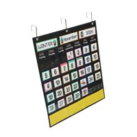 Magideal - Calendario Gráfico De Bolsillo Gráfico Organizado En El Aula Tarjeta De Etiqueta De Hoy Calendario De 51 Cm X 60 Cm Para Niños Calendario De Aula Para