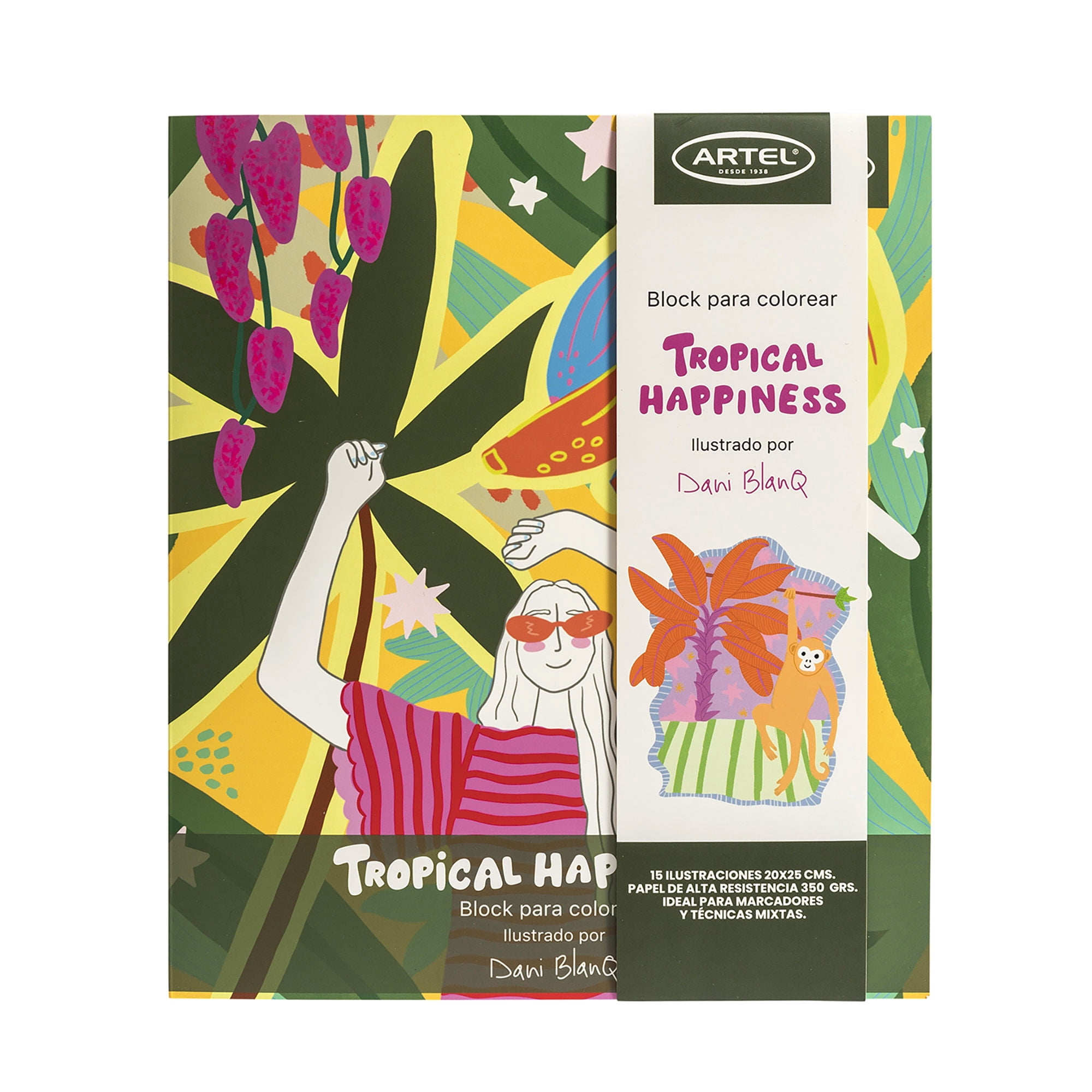 Block Para Colorear Tropical Happiness Artel