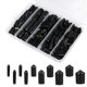 thumbnail image 1 of Tapones finales ikkwmei 200 piezas de goma negra multitamaño, 1 of 7