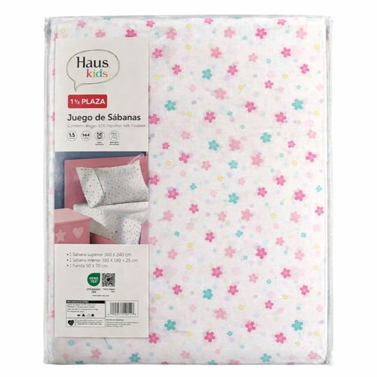 Juego De Sabanas Niña 144 Hilos 1.5 Plazas Haus