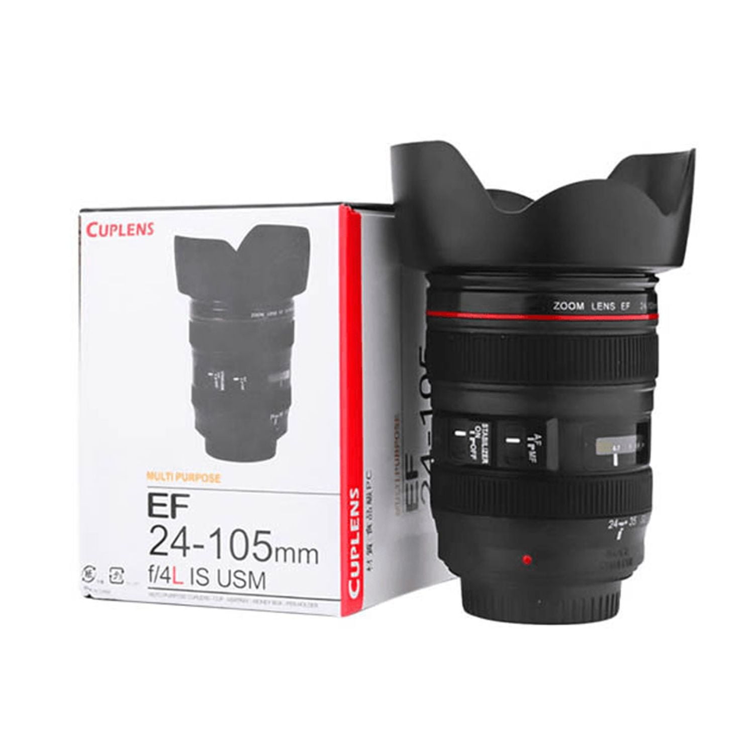 Disparo - Vaso Camara Con Tapa Visor 14cm 24-105mm Color Negro