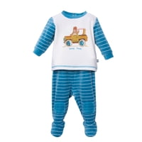 Pillin - Conjunto Plush Recién Nacido Niño Con Rayas Petroleo