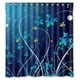 thumbnail image 1 of Cortina de ducha elegante con diseño de flores azules en azul oscuro, juego de cortinas de baño con ganchos, tamaño 66 x 72 pulgadas, 1 of 3