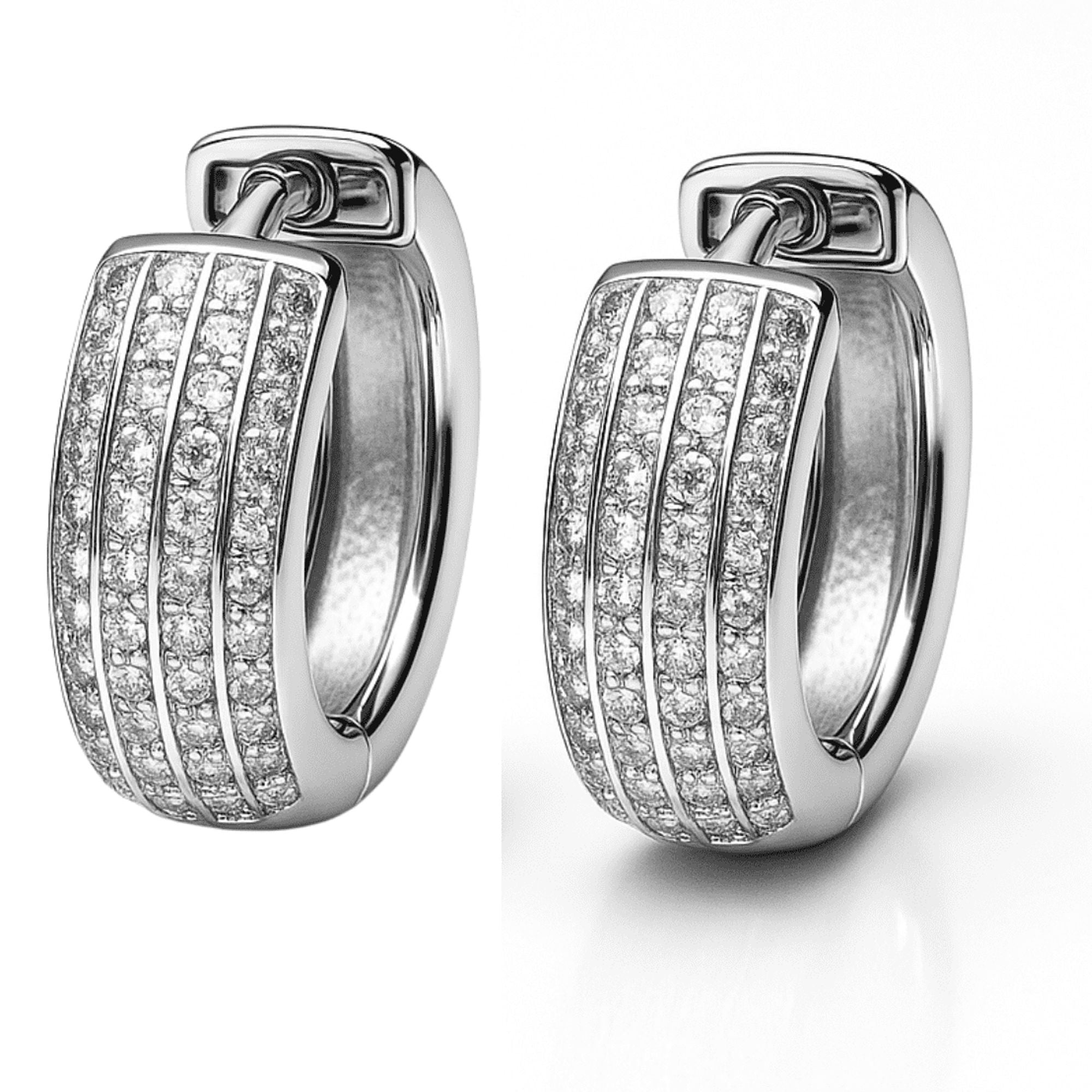 Joyas Adonis - Aros Argolla Click Con Circones Plata 925