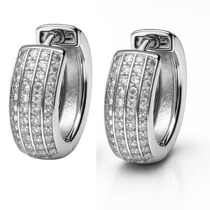 Joyas Adonis - Aros Argolla Click Con Circones Plata 925