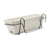 Ioensy - Macetero Colgante Para Balcón, Barandilla, Cubierta, Cajas De Ventana, Macetero Para Cubierta, Porche, Estante De Hierro Negro