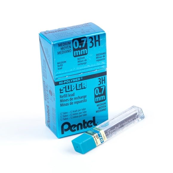 Recarga de plomo Pentel Super Hi-Polymer 0,7 mm, mediana, 3H, 144 unidades