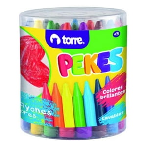 Maxi Crayones De Cera Pekes Jumbo 24 Colores. Torre Azul