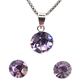 thumbnail image 1 of Conjunto Collar y Aros Con Cristal Austriaco Lila en Plata 925, 1 of 2