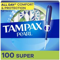 Tampones Tampax Pearl Super Absorbency, 100 Unidades, 2 Paquetes