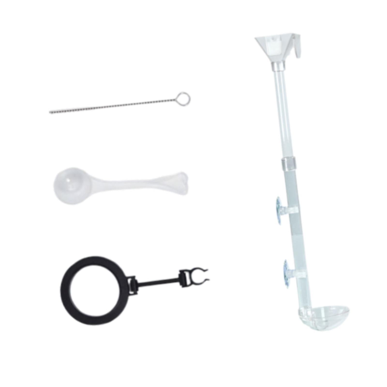 Magideal - Juego De Tubo Y Plato De Alimentación Para Camarones Suministros De Alimentación Para Peceras Fácil Instalación Ventosa Fija Retráctil Accesorios Para L