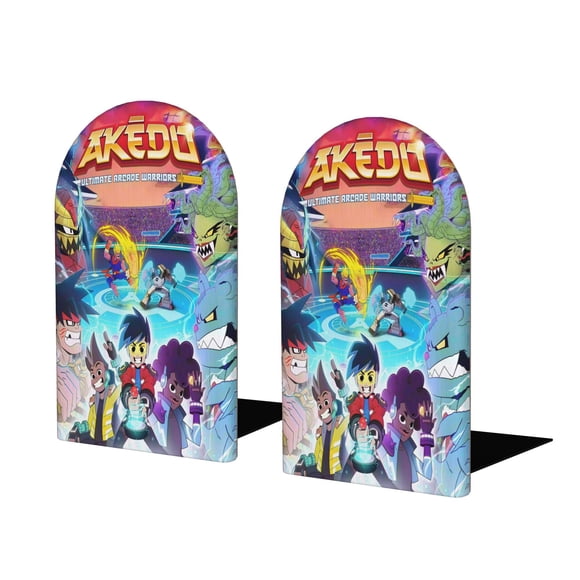 Akedo Ultimate Sujetalibros decorativos temáticos, tope para estantería con base antideslizante, uso dual para hogar y oficina - 2 piezas