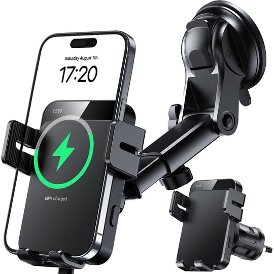 Soporte Para Celular De Auto Mokpr Con Cargador Inalámbrico De 15 W