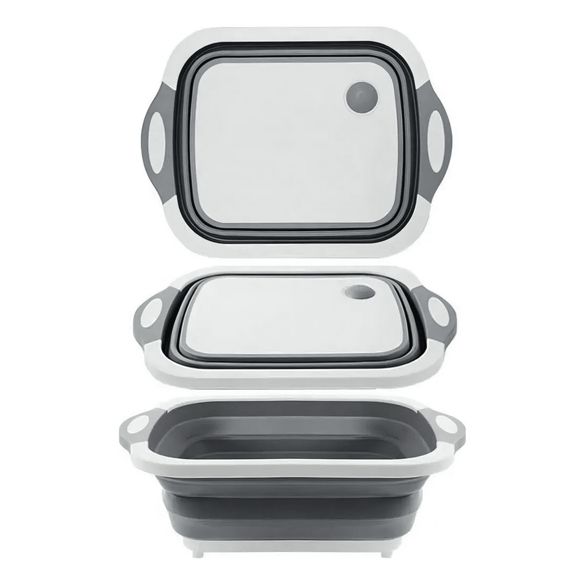 Genérico - Tabla Cortar Picar De Plástico Colador Canasto Plegable Color Blanco 3 En 1