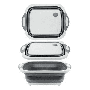 Genérico - Tabla Cortar Picar De Plástico Colador Canasto Plegable Color Blanco 3 En 1