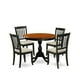 thumbnail image 3 of Set de comedor East West Furniture con mesa redonda de 36 pulgadas y 4 sillas de lino, 3 of 3